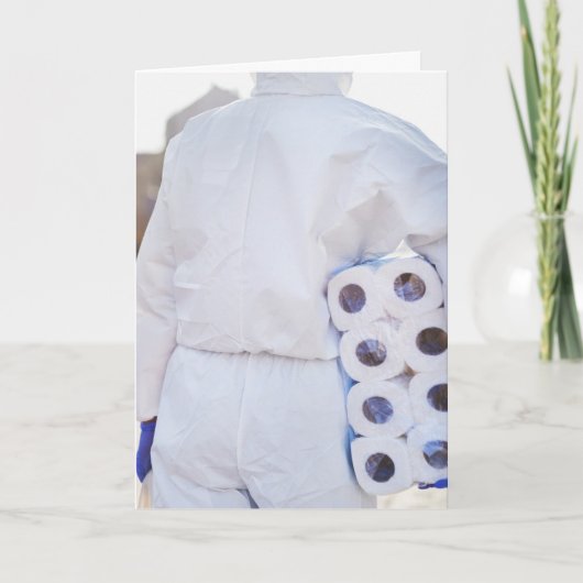 CARTE ANNIVERSAIRE SAISIR JOUR TOILETTE PAPIER HAZMAT CA (Devant)