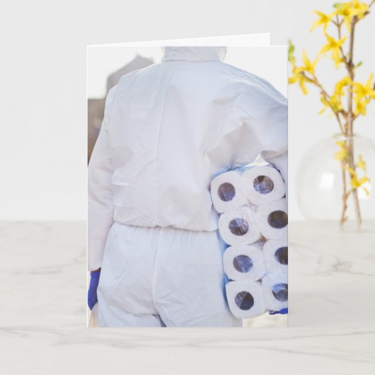 CARTE ANNIVERSAIRE SAISIR JOUR TOILETTE PAPIER HAZMAT CA (Fleur jaune)