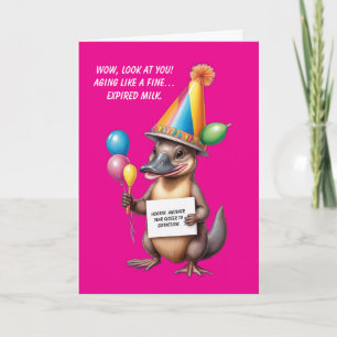 Carte Anniversaire sarcastique Surprise avec Platypus