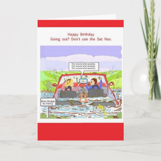 Carte Anniversaire Sat Nav plaisanterie (Devant)
