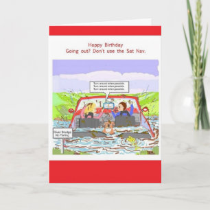 Carte Anniversaire Sat Nav plaisanterie