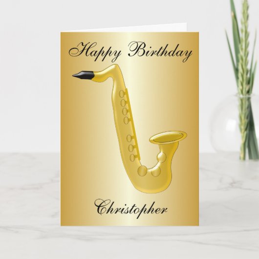 Carte Anniversaire saxophone (Devant)