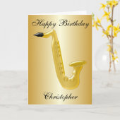 Carte Anniversaire saxophone (Fleur jaune)