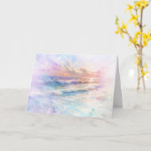 Carte Anniversaire Scène de Plage (Fleur jaune)