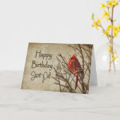 Carte Anniversaire - Secret Pal - Texté - Cardinal Rouge (Fleur jaune)