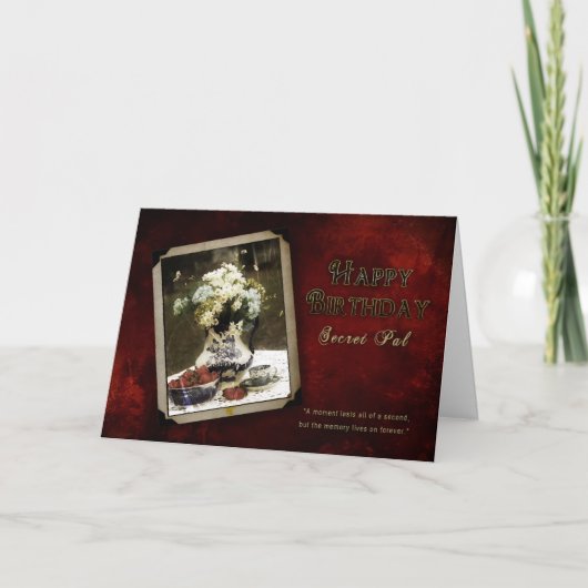 CARTE ANNIVERSAIRE - SECRET PAL - VINTAGE (Devant)