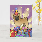 Carte Anniversaire Shar Pei (Fleur jaune)