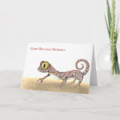 Carte Anniversaire simple de Gecko Reptile (Devant)