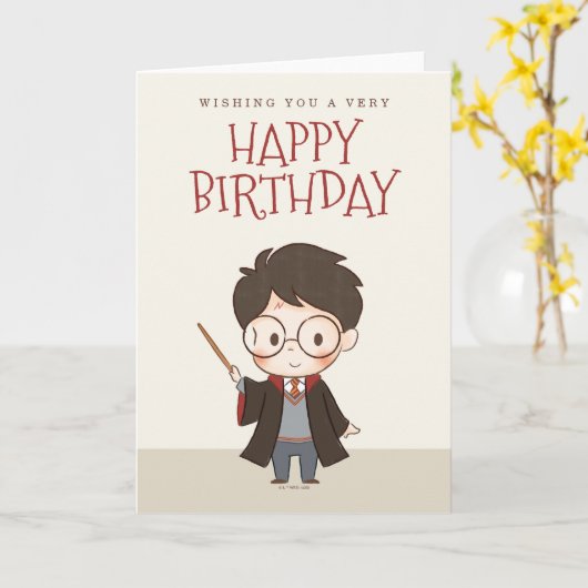 Carte Anniversaire simple de Harry Potter (Fleur jaune)