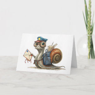 Carte Anniversaire Snail Postman Livrer du courrier