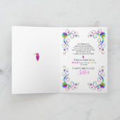Carte Anniversaire, Soeur, Abstraite florale aux couleur (Intérieur)