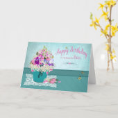 Carte Anniversaire - Soeur - Bouquet de fleurs (Fleur jaune)