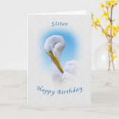 Carte Anniversaire, Soeur, Grand Oiseau D'Aigle (Fleur jaune)
