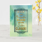 Carte Anniversaire - Soeur - Heureux que vous soyez dans (Fleur jaune)