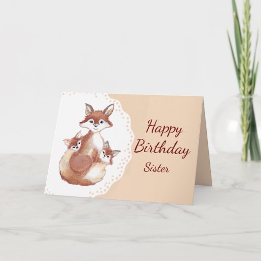 Carte Anniversaire Soeur Humour Fun Foxy Mama Fun Fox Cu (Devant)