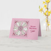 CARTE ANNIVERSAIRE - SOEUR - JOLIE EN ROSE (Fleur jaune)