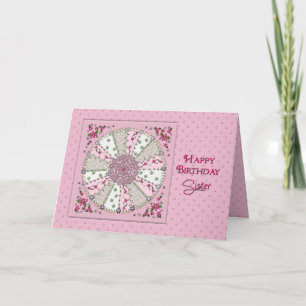 CARTE ANNIVERSAIRE - SOEUR - JOLIE EN ROSE