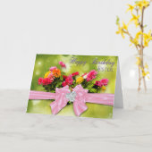 Carte Anniversaire - Soeur - Zinnias (Fleur jaune)