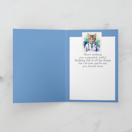 Carte Anniversaire Souhaite grand docteur Fun Cat Scan (Intérieur)