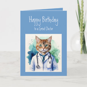 Carte Anniversaire Souhaite grand docteur Fun Cat Scan