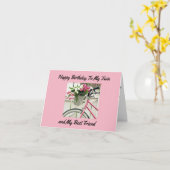 CARTE *ANNIVERSAIRE* SOUHAITE POUR MA * SOEUR DOUCE* (Fleur jaune)