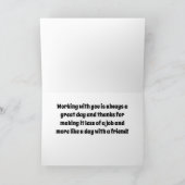 CARTE ANNIVERSAIRE SOUHAITE POUR MON "COTRAVAILLEUR" PRÉ (Intérieur)