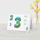 CARTE ANNIVERSAIRE SOUHAITE UN **3** ANNÉE SPÉCIAL (Fleur jaune)