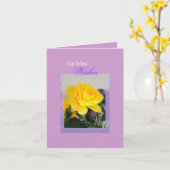 Carte Anniversaire, souhaits (Fleur jaune)