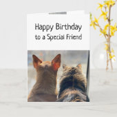 Carte Anniversaire Souhaits Spécial Ami Cute Animaux Ani (Fleur jaune)