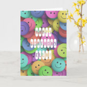 Carte Anniversaire Sourires colorés Happy Face Ajouter u (Fleur jaune)