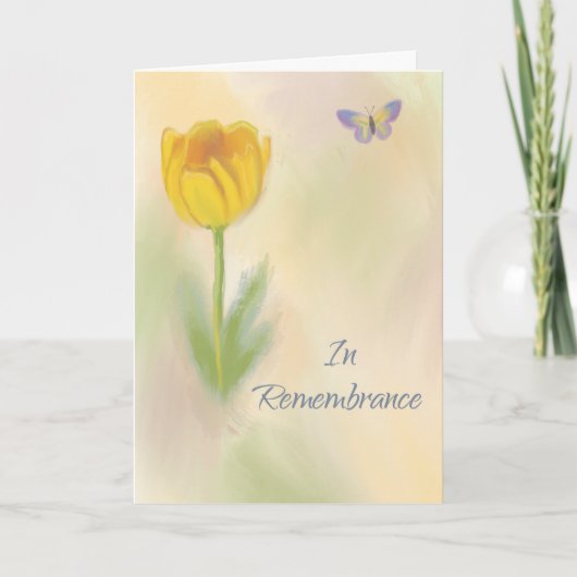 Carte Anniversaire Souvenir Aquarelle Fleur Papillon (Devant)