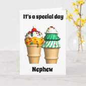 CARTE **ANNIVERSAIRE SPÉCIAL** GARÇON SPÉCIAL "NEPHEW SP (Fleur jaune)