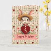 Carte Anniversaire Spécial Petit Lapin (Fleur jaune)