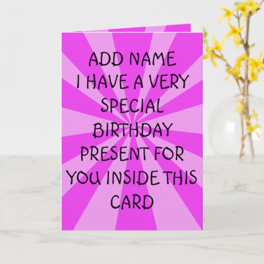 Carte Anniversaire spécial présent (Fleur jaune)