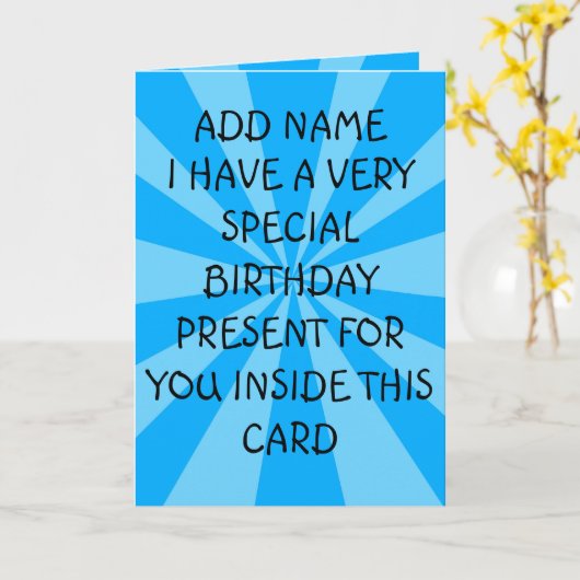 Carte Anniversaire spécial présent (Fleur jaune)