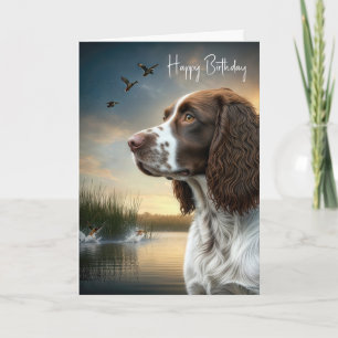 Carte Anniversaire Springer Spaniel Avec Canards