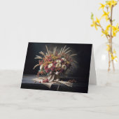 Carte Anniversaire Stalks de blé d'automne et Mum Bouque (Fleur jaune)