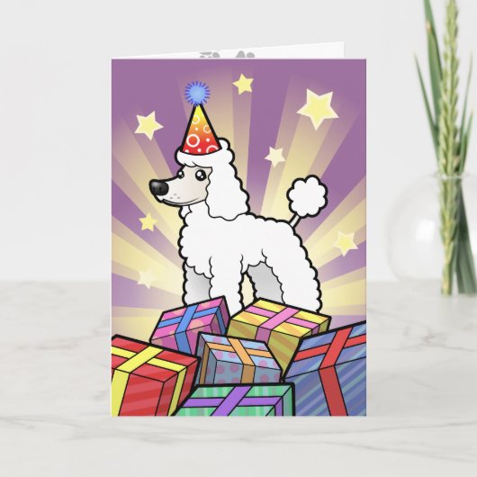 Carte Anniversaire Standard/Miniature/Poodle de jouet (c (Devant)