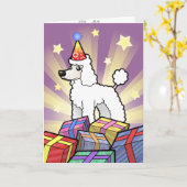 Carte Anniversaire Standard/Miniature/Poodle de jouet (c (Fleur jaune)