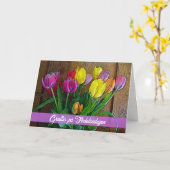 Carte Anniversaire suédois Grattis pa fodelsedagen (Fleur jaune)