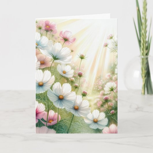 Carte Anniversaire Sunny Cosmos Garden (Devant)
