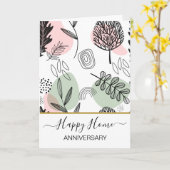 Carte Anniversaire sur votre nouvelle maison agent immob (Fleur jaune)