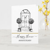 Carte Anniversaire sur votre nouvelle maison agent immob (Fleur jaune)