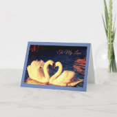 Carte Anniversaire Swans (bordure bleue) (Devant)