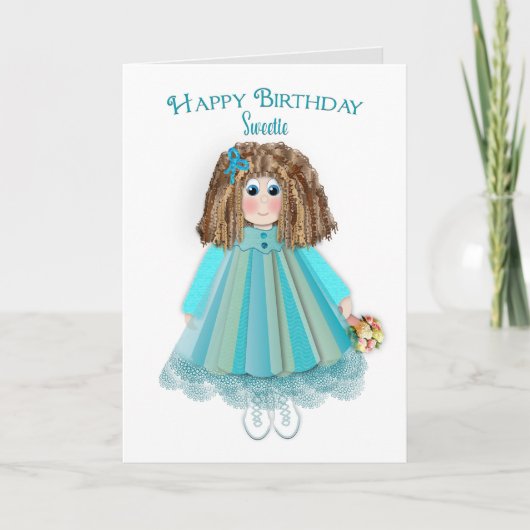Carte Anniversaire, Sweetie, Poupée bébé & Dollhouse (Devant)