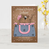 Carte Anniversaire Tante - Mignonne marionnette Po (Fleur jaune)