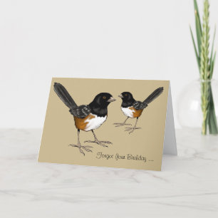 Carte Anniversaire tardif, cerveau d'oiseau, dessin des