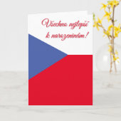 Carte Anniversaire tchèque (Fleur jaune)