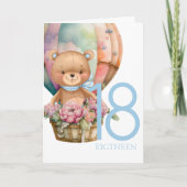 Carte Anniversaire Teddy Bear Balloon 18E (Devant)