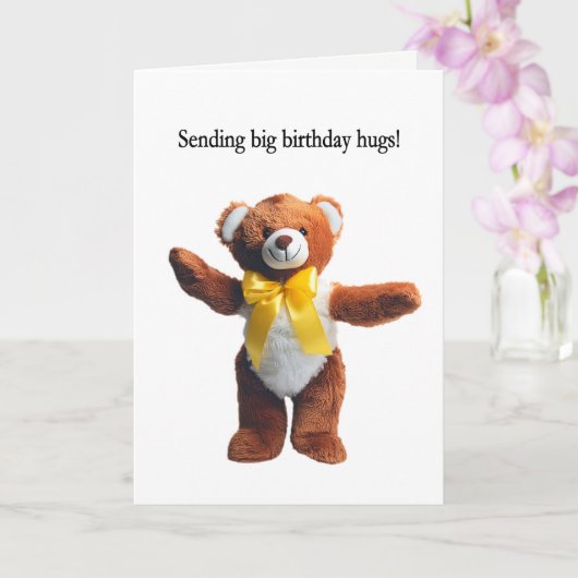 Carte Anniversaire Teddy Bear Hugs (Orchidée)